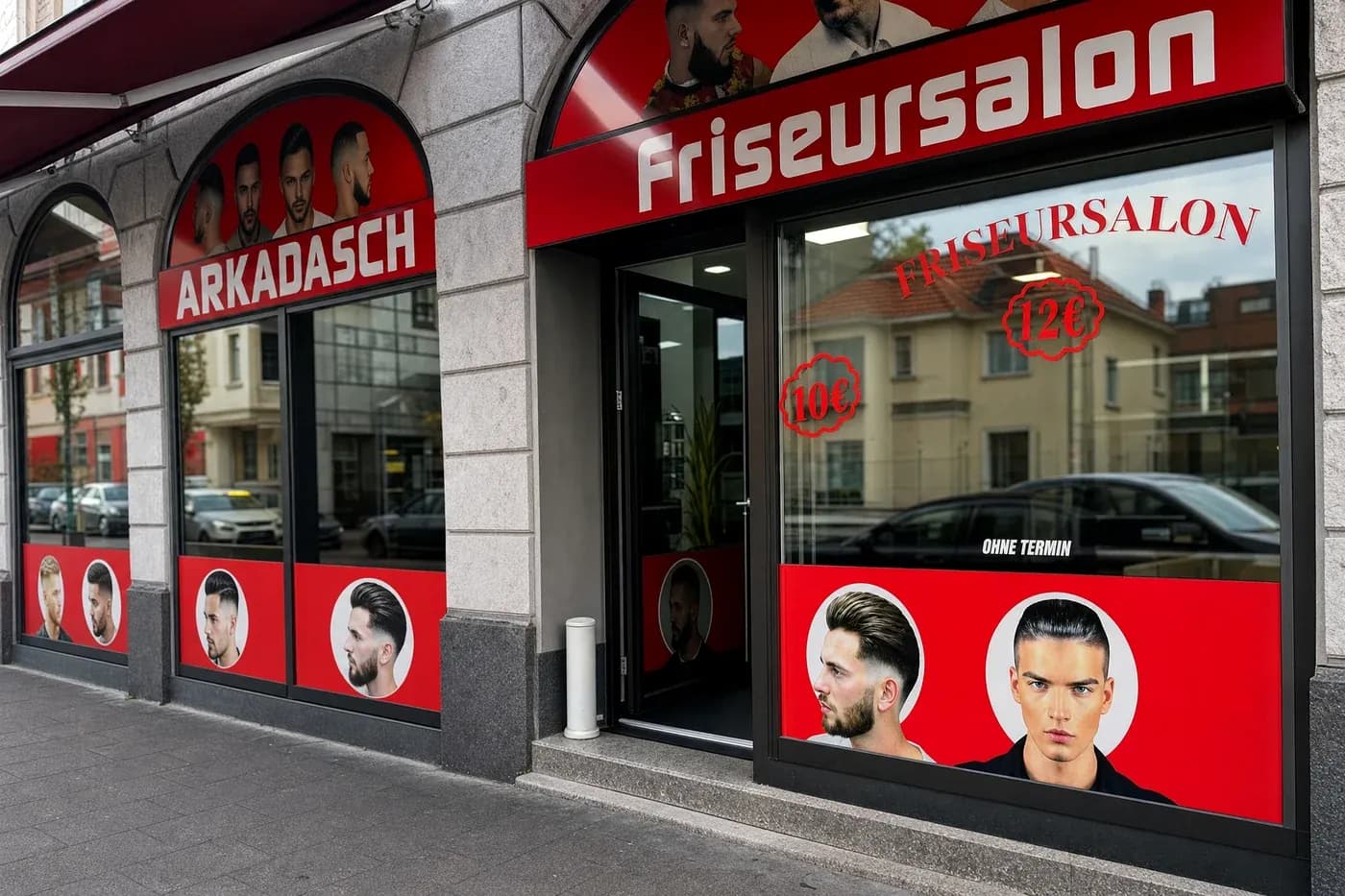 Arkadasch Friseursalon Außenansicht am Wilhelmplatz